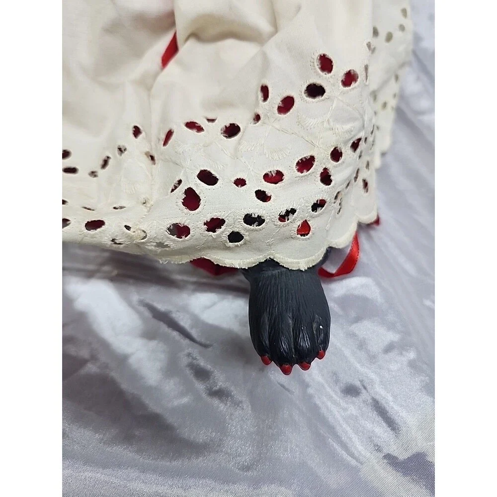 Vtg Shelve Sitter Black Poodle Doll 21” Stuffed Body Ceramic Head And  Feet - Picture 3 of 10